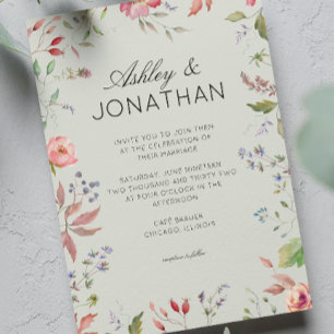 Invitación Sencillo, eterno, flor silvestre Sage Green Boda