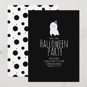 Invitación Sencillo evento de cumpleaños con fantasma lindo d