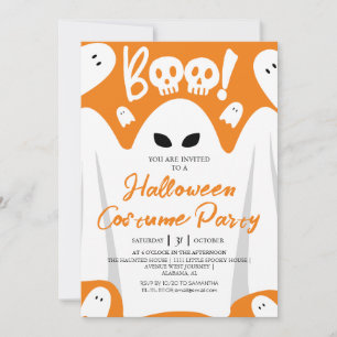 Invitación Sencillo fantasma Boo espeluznante disfraz de Hall