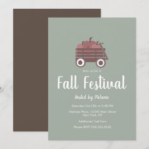 Invitación Sencillo Festival de Otoño de Halloween de Calabaz