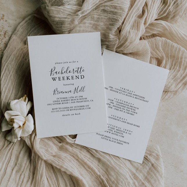 Invitación Sencillo fin de semana de despedida de soltera min (Subido por el creador)