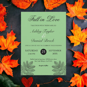 Invitación Sencillo Foliage Rústico Fall Wedding