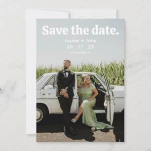 Invitación Sencillo Foto de Boda RetroMinimalista para Guarda