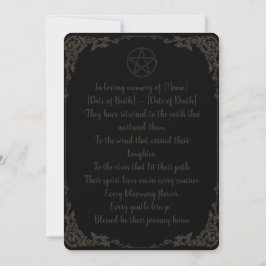 Invitación Sencillo Funeral Pagano Marrón y Negro
