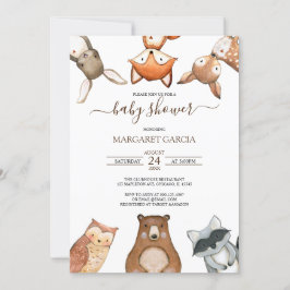 Invitación Sencillo género Neutral WOODLAND Baby Shower