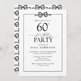 Invitación Sencillo golpe de fiesta de cumpleaños 60 en blanc