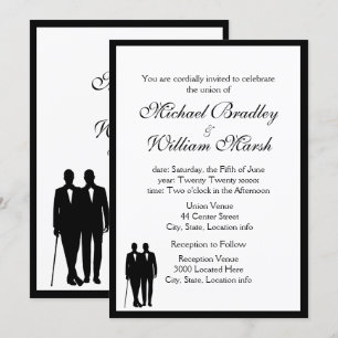 Invitación Sencillo Groom y Groom Gay Boda