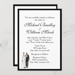 Invitación Sencillo Groom y Groom Gay Boda
