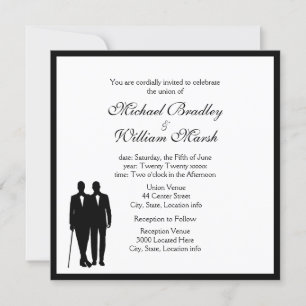 Invitación Sencillo Groom y Groom Gay Boda