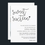 Invitación Sencillo guión Minimalista dulce 16 cumpleaños Fot<br><div class="desc">Sencillo guión Minimalista dulce 16 Invitación a la foto de cumpleaños</div>