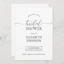 Sencillo guión mínimo Ducha de novia en blanco y n