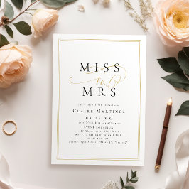 Invitación Sencillo guión romántico de Señorita a Señora para