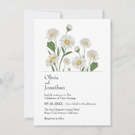 Invitación Sencillo Jardín Silvestre Daisy