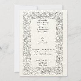 Invitación Sencillo marco floral de la época victoriana de 18