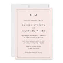 Sencillo matrimonio elegante de monograma rosa Rub