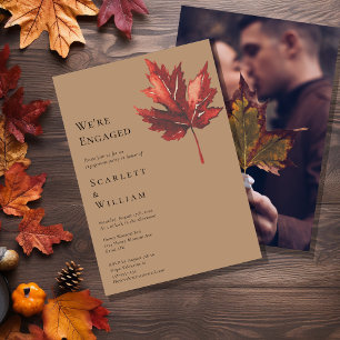 Invitación Sencillo Minimal Otoño Terracota Foto Estamos Comp