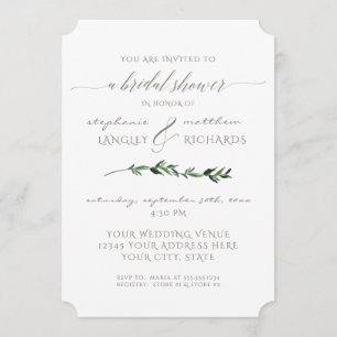 Invitación Sencillo minimo de vegetación de hojas modernas du