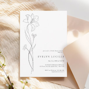 Invitación Sencillo Moderno Boho Floral Desayuno Nupcial