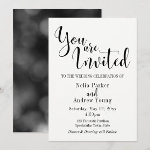 Invitación Sencillo, Moderno, Usted Es Un Boda De Tipografía