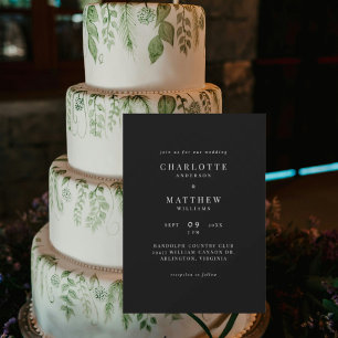 Invitación Sencillo Negro y Blanco Moderno Sin Padres