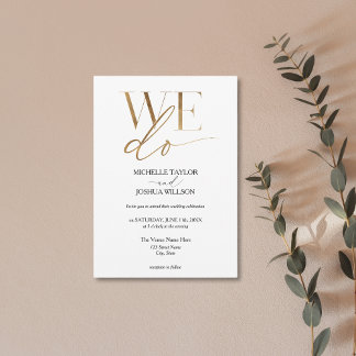 Invitación Sencillo Oro Elegante Minimalista QUE HACEMOS