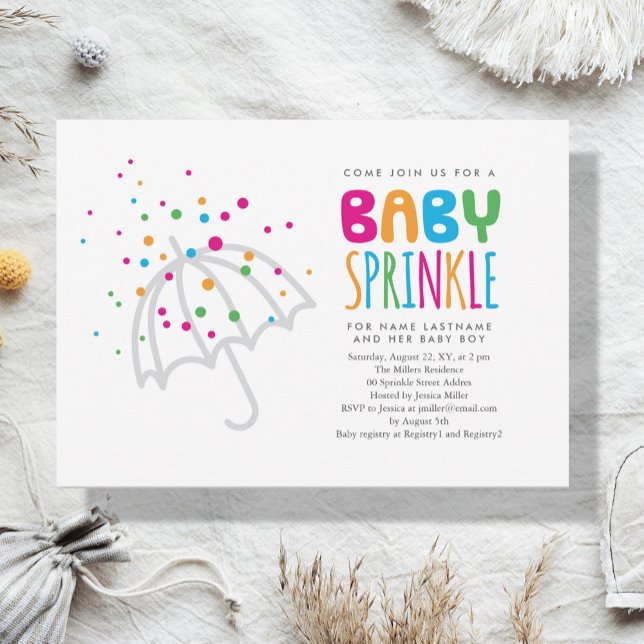 Invitación Sencillo paraguas minimalista Sprinkle (Subido por el creador)