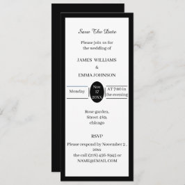 Invitación Sencillo Personalizable Blanco Y Negro Ahorra La F