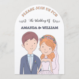 Invitación Sencillo, Personalizado-Iike Cónyuges Ilustracion