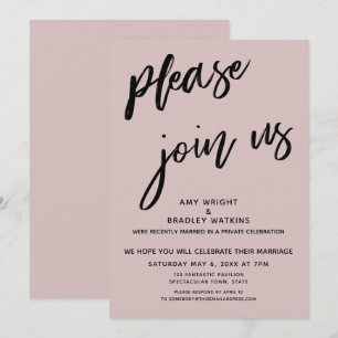 Invitación Sencillo Por favor únase a nuestra boda Recepción 