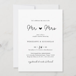 Invitación Sencillo Pronto Para Ser El Sr. Y La Sra. Couple B