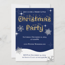 Invitación Sencillo Purpurina elegante de Navidades espumosos