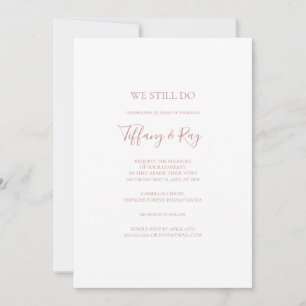 Invitación Sencillo Rosa de oro Elegante Todavía Vemos Renova