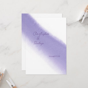 Invitación Sencillo Save the Date de Caligrafía Púrpura Acuar