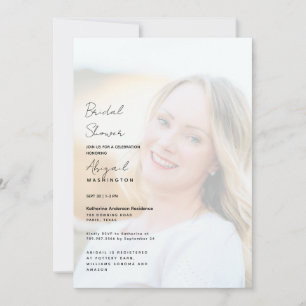 Invitación Sencillo Shower Nupcial Foto para Novia