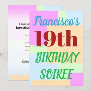Invitación Sencillo "SOIREE DEL CUMPLEAÑOS 19"