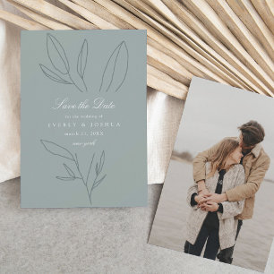 Invitación Sencillo Stem Boda Verde estilo botánico Guardar l