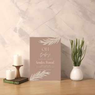 Invitación Sencillo Tono Neutral Boho Género Revelar Invitaci