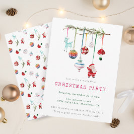Invitación Sencillo y colorido Fiesta navideño