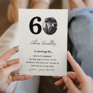 Invitación Sencillo y elegante 60º cumpleaños Canva