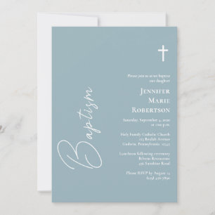 Invitación Sencillo y elegante bautizo católico