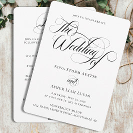 Invitación Sencillo y elegante Boda de código QR todo en uno