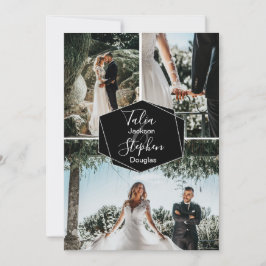 Invitación Sencillo y elegante boda de intercalación de cuadr