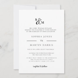Invitación Sencillo y elegante, Boda en monograma de Ampersan