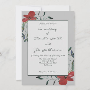 Invitación Sencillo y elegante Boda gris claro de los lapicer