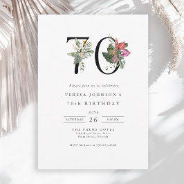 Invitación Sencillo y elegante cumpleaños 70 del Tropical