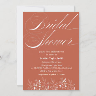 Invitación sencillo y elegante Desayuno Nupcial de Flor Silve