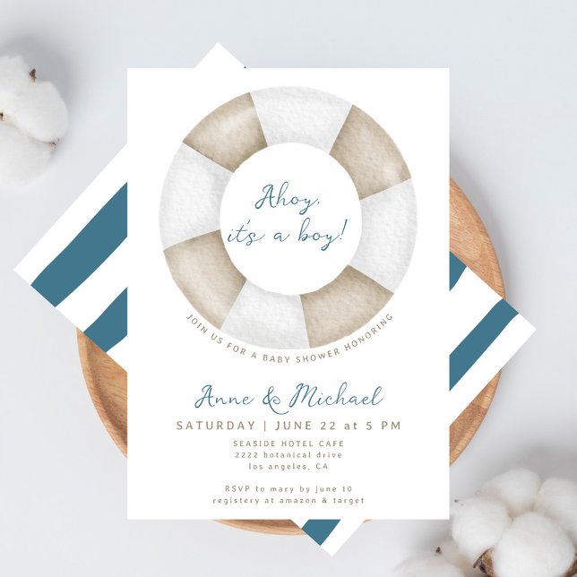 Invitación Sencillo y elegante: es un Baby Shower de chico li (Subido por el creador)