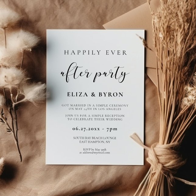 Invitación Sencillo y elegante Feliz para siempre tras fiesta (Subido por el creador)