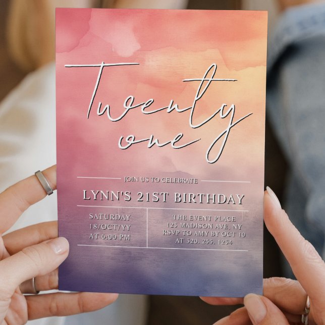 Invitación Sencillo y elegante fiesta de 21 años (Subido por el creador)