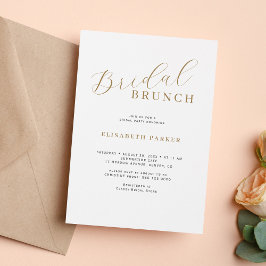 Invitación Sencillo y elegante guión de oro moderno brunch de